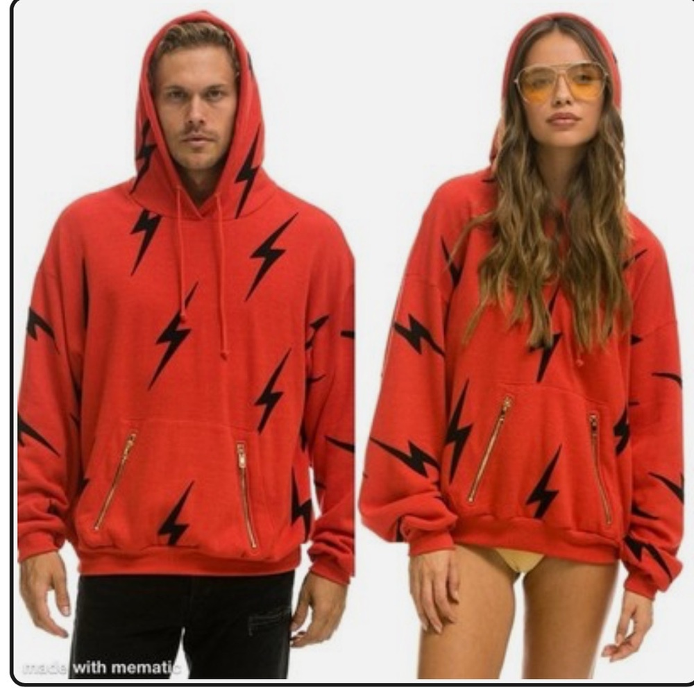 Aviatior Nation red bolt hoodie.size small